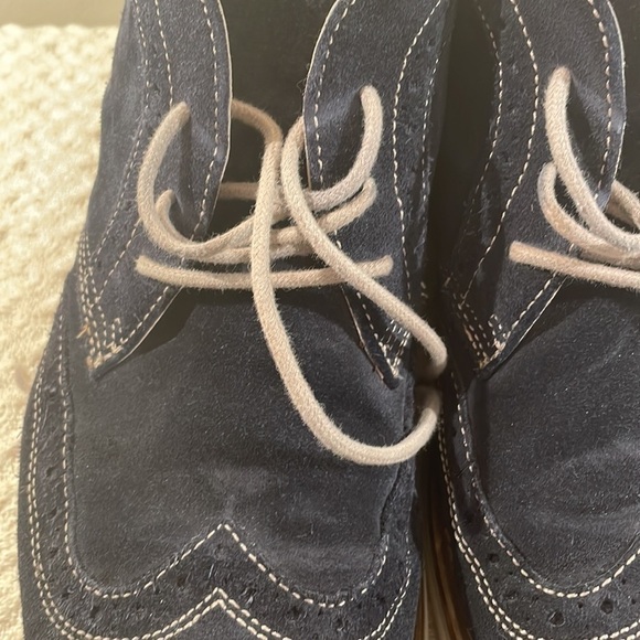 G H Bass Baltimore Blue Suede Oxford Ankle Boot Unisex - Picture 2 of 10